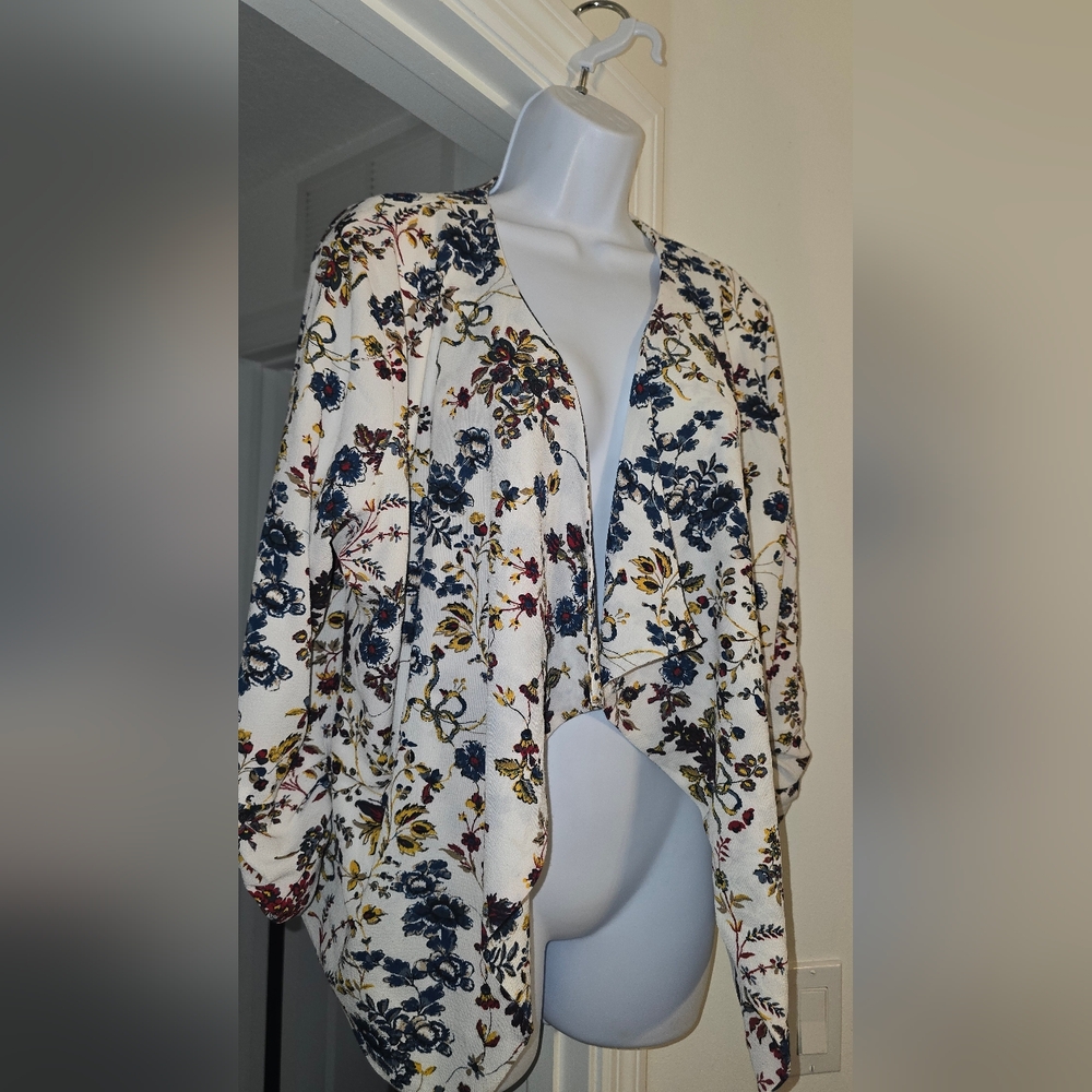 Jules & Leopold Floral Open Front Kimono Cardigan Jacket